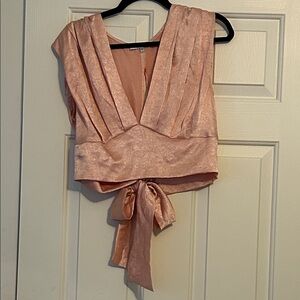 Ro & De Blush Pink Tie in the back Blouse